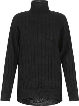 Creased Turtleneck Knit Jumper