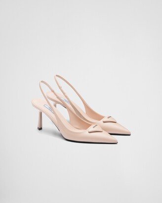 Brushed Leather Slingback Pumps-AC