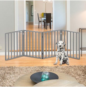 Wooden Pet Gate- Foldable 3-Panel Indoor Barrier Fence-AB