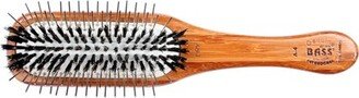 Bass Pet Brushes The Hybrid Groomer Shine & Condition, Patented & Award Winning, Natural Bristle + Alloy Pin Bamboo Handle Medium Paddle Dark Bamboo