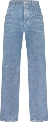 Straight-Leg Leather Jeans