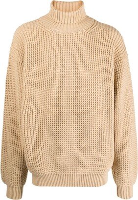 Family First Roll-Neck Cable-Knit Jumper