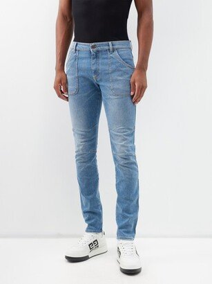 Vintage-wash Slim-leg Jeans