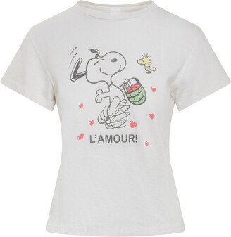 Snoopy L'Amour Printed Crewneck T-Shirt