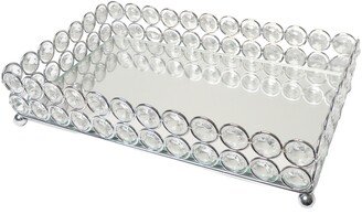 Elipse Crystal Decorative Mirrored Jewelry or Makeup Vanity Organizer Tray