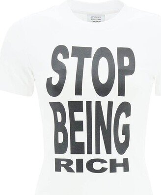 Slogan Printed Crewneck T-Shirt-AD