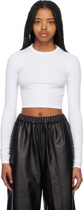 Teurn Studios White Cropped Long Sleeve T-Shirt