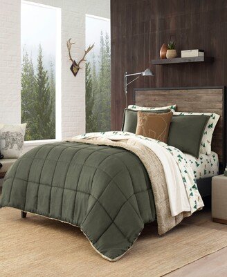 Sherwood Microsuede Green Down Alternative Comforter Set, Full/Queen