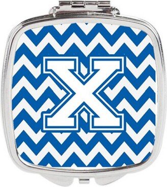 CJ1045-XSCM Letter X Chevron Blue & White Compact Mirror, 3 x 0.3 x 2.75 in.