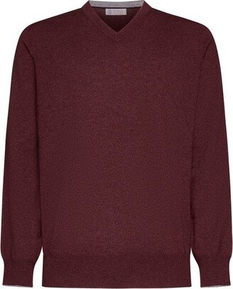 V-Neck Knitted Jumper-DS