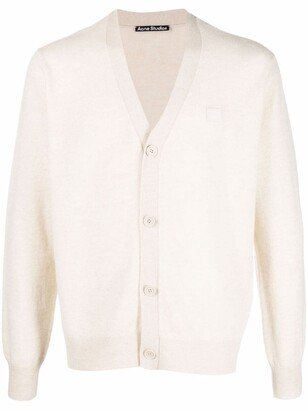 V-neck wool cardigan-BK