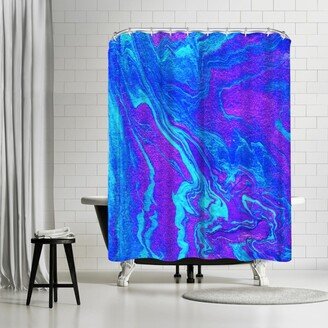 71 x 74 Shower Curtain, Electric Teal Copy by Ashley Camille