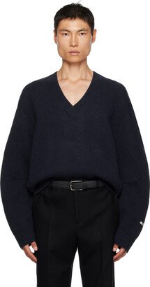 Navy V-Neck Sweater