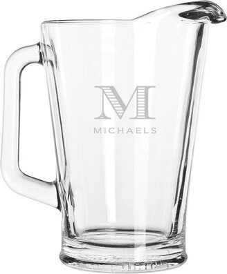 Personalized Engraved Glass Beer Pitcher - Custom Monogram, Perfect Gift For Mother's Day, Father's Housewarming, Birthday, Wedding