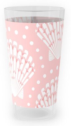 Outdoor Pint Glasses: Pretty Scallop Shells - Pink Outdoor Pint Glass, Pink