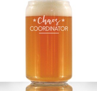 Chaos Coordinator - Beer Can Pint Glass, Etched Sayings Funny Gifts For Secretaries, Moms, Teachers