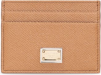 Card Holder With Logo - Brown