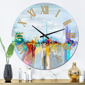 Designart 'Abstract Colorful Seascape II' Modern wall clock