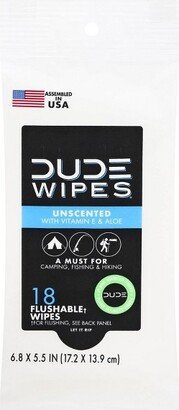 Dude Wipes Unscented Flushable Wipes - 18ct