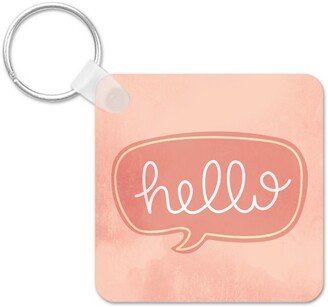 Key Chains: Hello Bubble Key Ring, Square, Multicolor