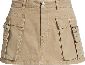 Cotton Denim Cargo Skort