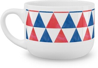 Mugs: Faded Triangles - Multi Latte Mug, White, 25Oz, Multicolor