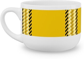 Mugs: Cher's Plaid Latte Mug, White, 25Oz, Yellow