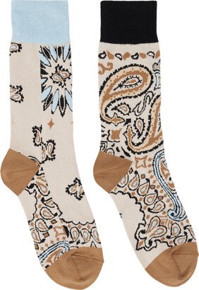 Beige Bandana Socks