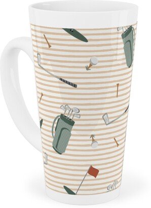 Mugs: Tee Time - Neutral Tall Latte Mug, 17Oz, Beige