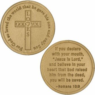 50 God Loves You Bible Verse Pocket Tokens, Christian Gifts