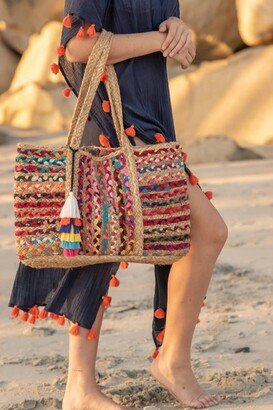 Bette Sangria Jute Bag In Multi