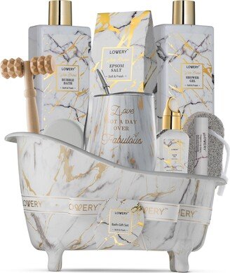 Lovery White Orchid Home Spa Kit Bath and Body Gift Set, 13 Piece