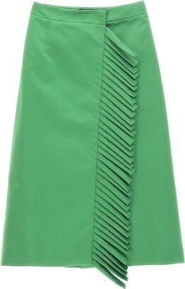 Pleated High-Rise Midi Skirt