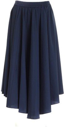 Asymmetric Draped Midi Skirt