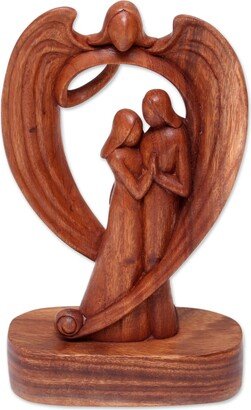 Handmade Angelic Presence Wood Sculpture