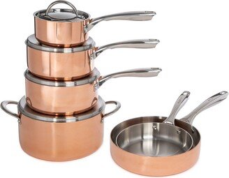 Vintage Collection 10Pc Copper Cookware Set. Polished