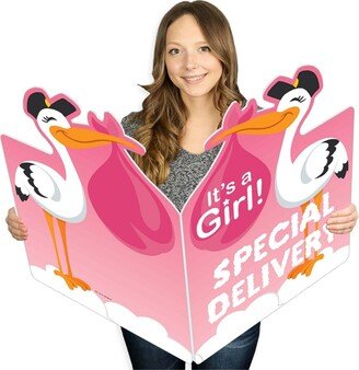 Big Dot Of Happiness Girl Special Delivery - Congratulations Giant Greeting Card - Jumborific Card