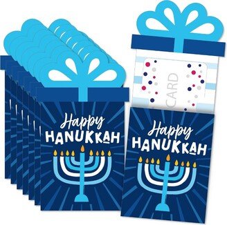 Big Dot of Happiness Hanukkah Menorah - Chanukah Holiday Party Money and Gift Card Sleeves - Nifty Gifty Card Holders - Set of 8