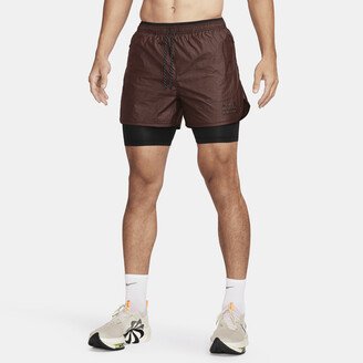 Men's Running Division Repel 7 2-in-1 Running Shorts in Brown