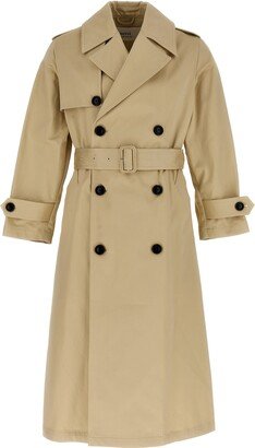 Long Satin Cotton Trench Coat