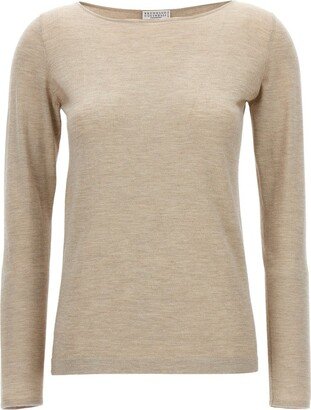 Long-Sleeved Crewneck Jumper-AN