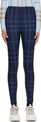 Blue Check Sport Leggings