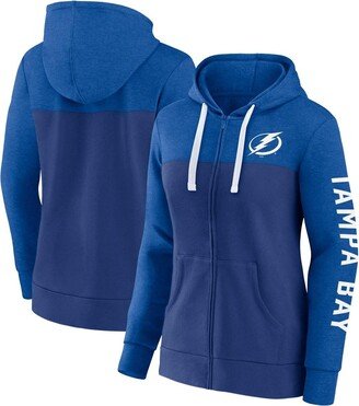 Women's Branded Heather Blue Tampa Bay Lightning City Ties Full-Zip Hoodie