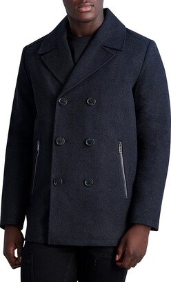 Double Breasted Wool Blend Peacoat