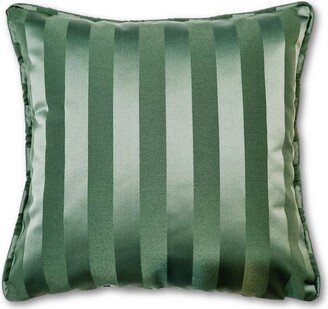 Luxurious Fabric Bright Green Striped Throw Pillow, Personalized