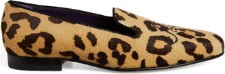 Suede Leopard Print Slippers