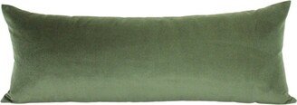 Green Velvet Extra Large Lumbar Pillow| Moss Cover Custom