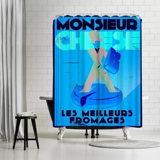 71 x 74 Shower Curtain, Monsieur Cheese by Diego Patino