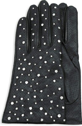 Perforated Studded Leather Gloves