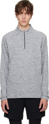 Gray Half-Zip Long Sleeve T-Shirt